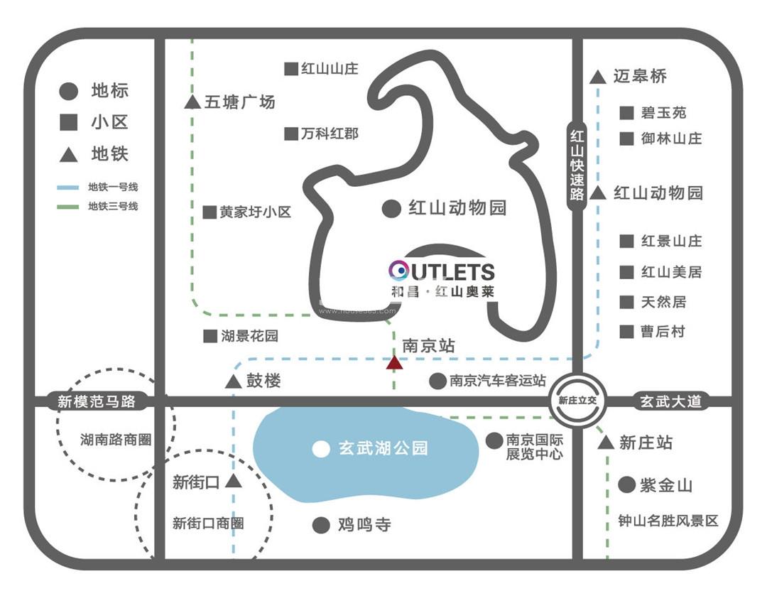 和昌红山奥莱交通图
