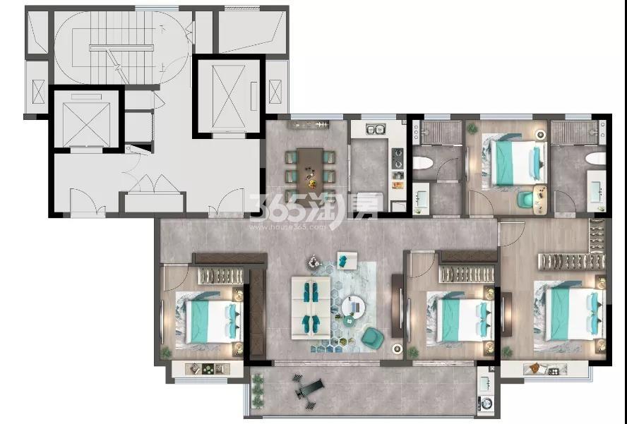 玖宸府建面约158㎡户型图_南京玖宸府_南京365淘房