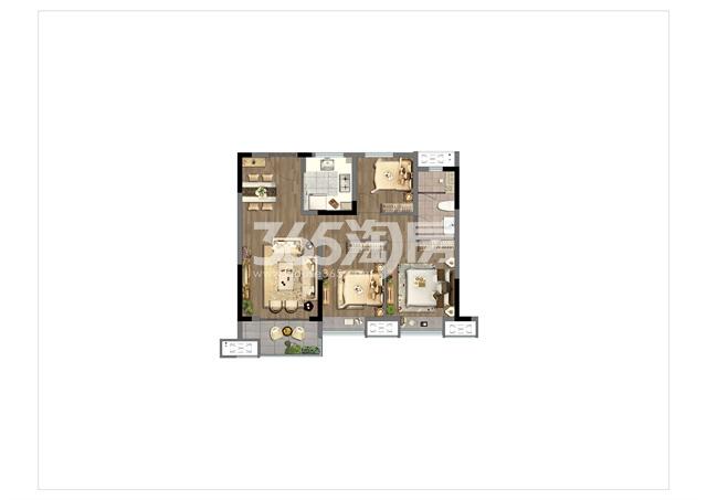 中骏东原璟阅86㎡户型图