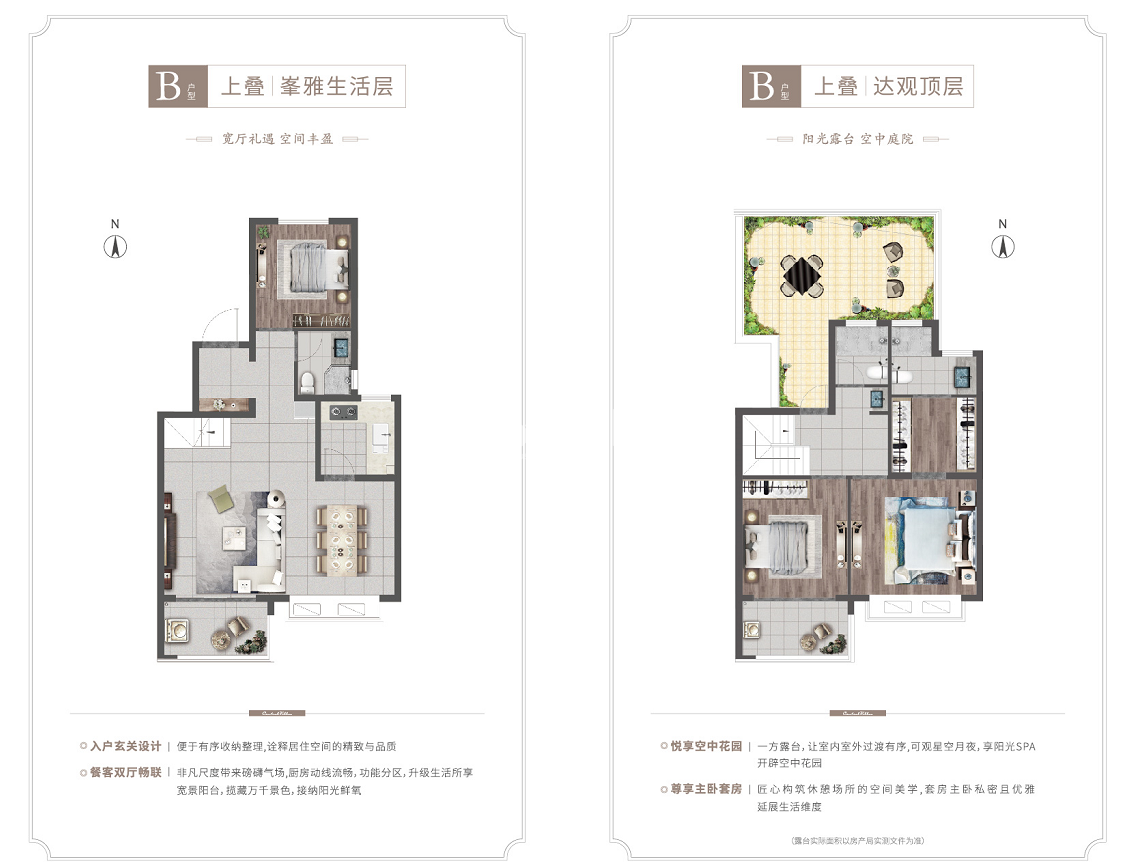 海蓝·中棠上叠建面约136㎡户型图