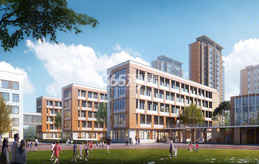 乐富强文宸悦府自建中学近景效果图