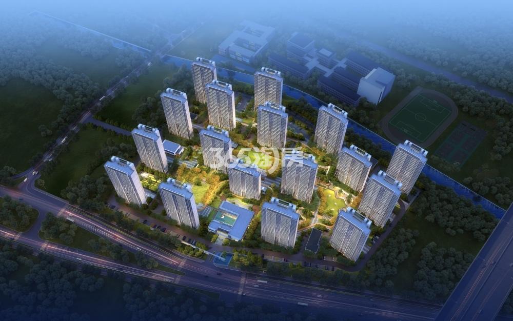 卓越美的·上城时光夜景鸟瞰效果图