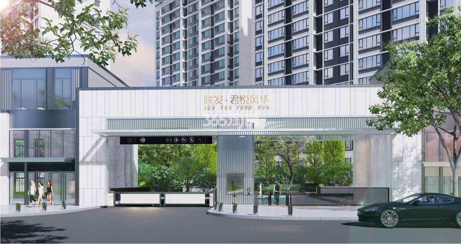 联发君悦风华小区大门效果图