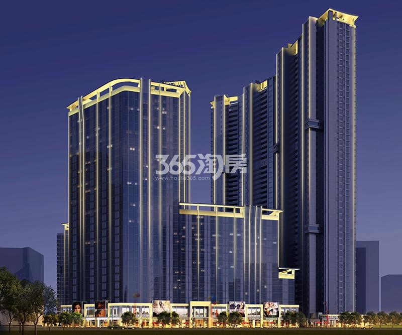 保利达江湾城四期西侧夜景效果图