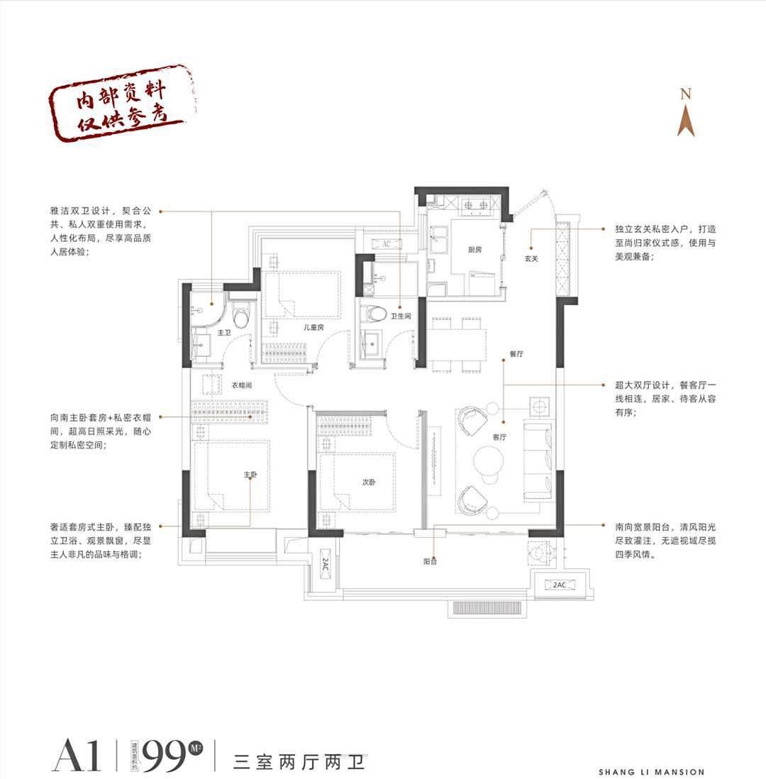 禹洲嘉誉尚里99㎡户型图