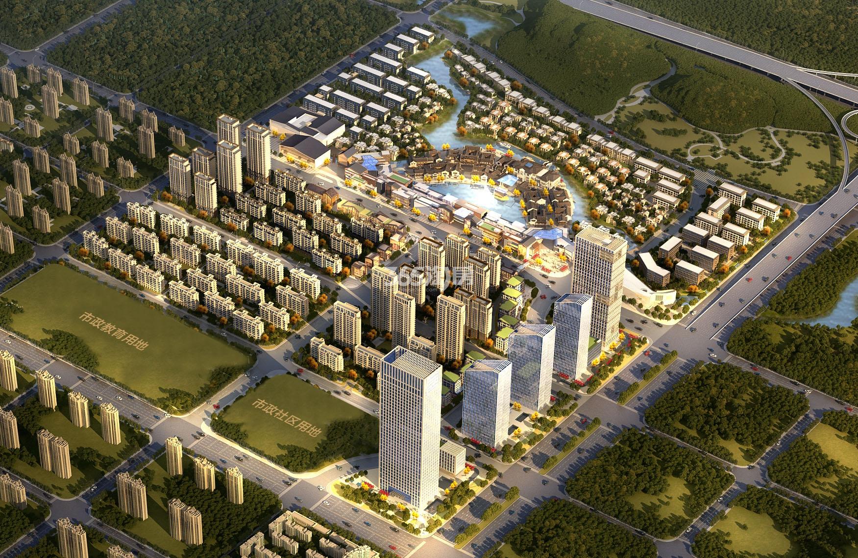 文一塘溪津门鸟瞰图