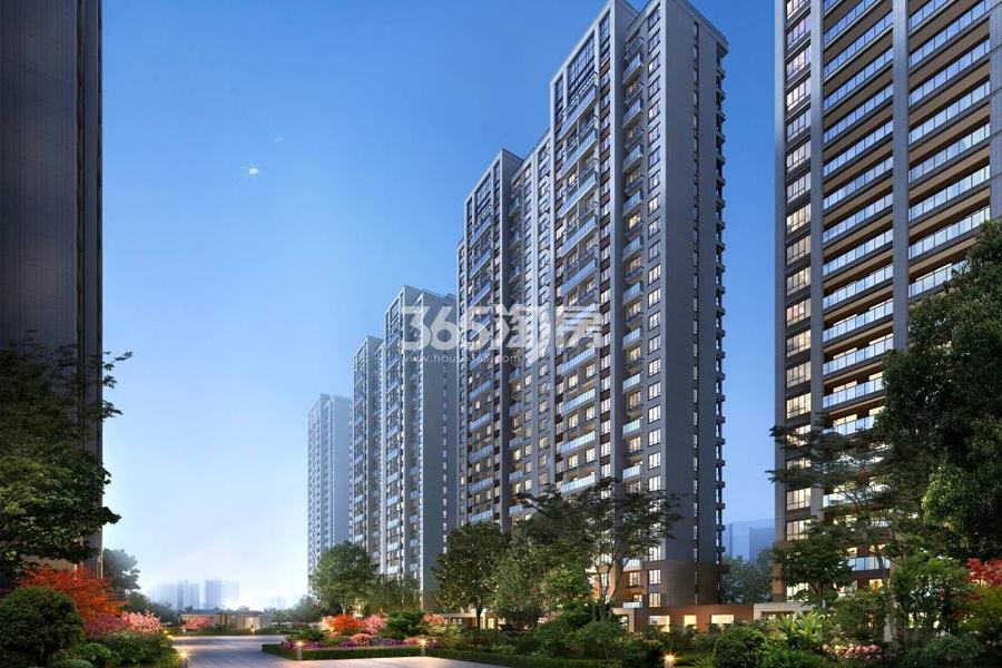 荷岸晓风（花园）群楼侧面效果图