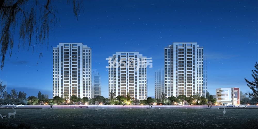 远洋星悦夜景北沿街效果图