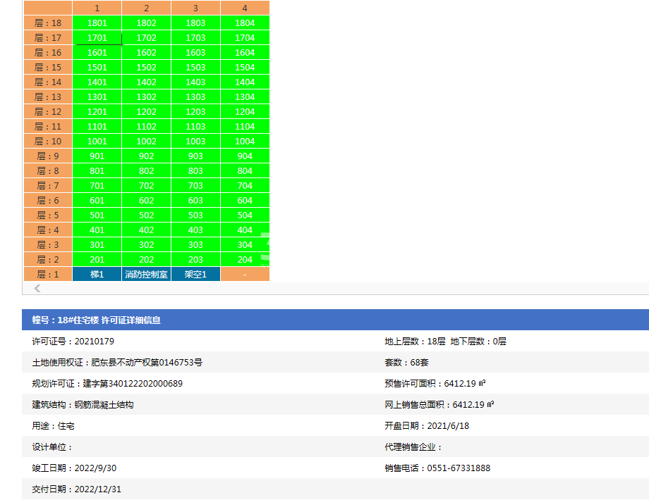 奥园东璟里18#楼预售证