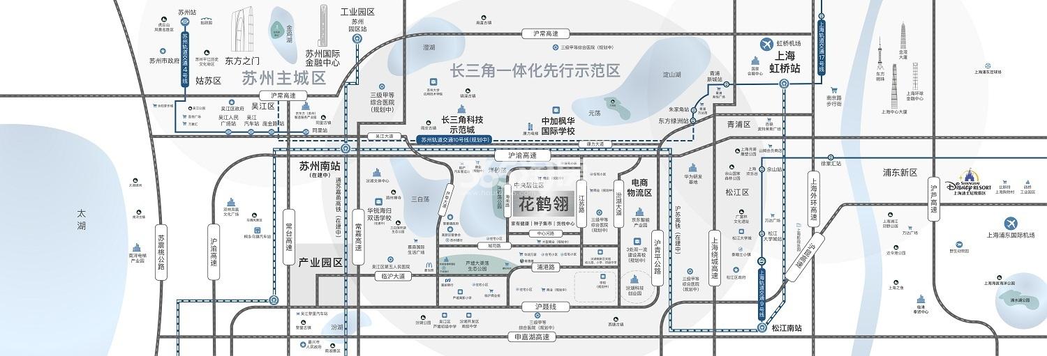实地花鹤翎交通图