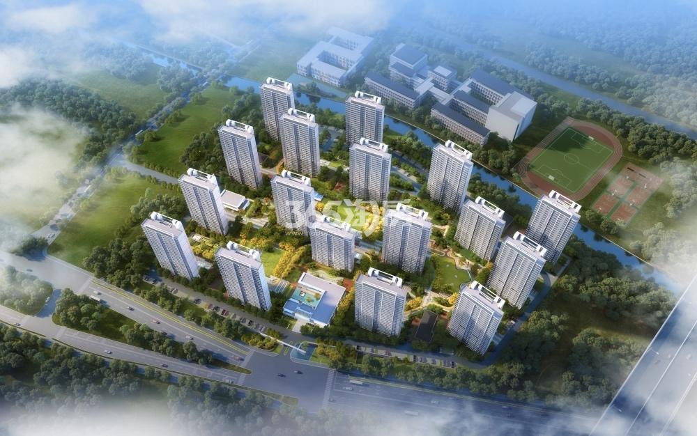 卓越美的·上城时光鸟瞰效果图