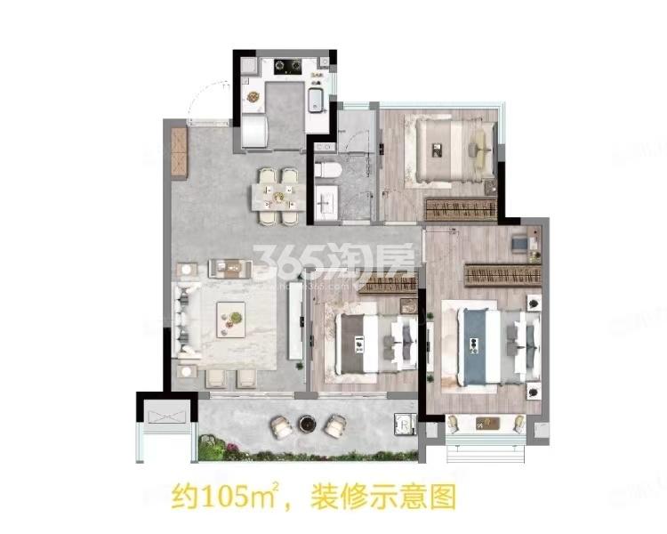龙湖光年105㎡户型图