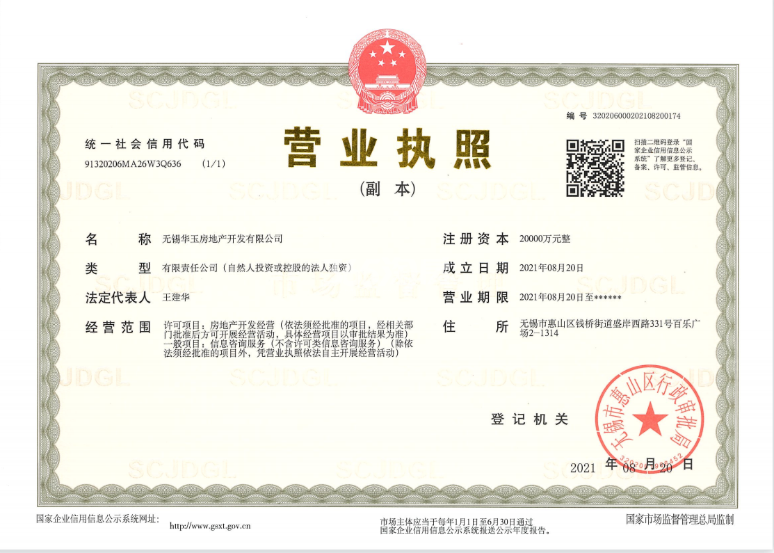 大华公园荟营业执照