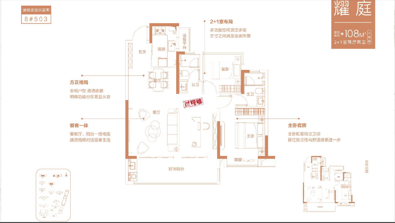 邦泰新华星耀未来108㎡户型图