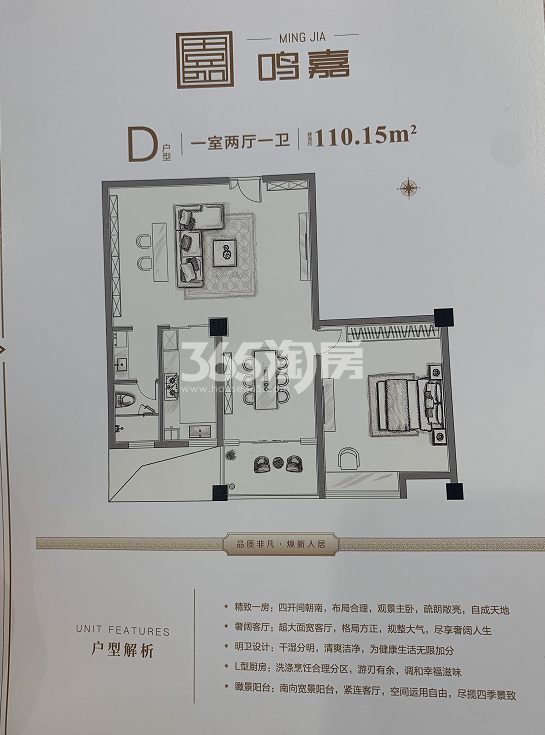 爱达鸣嘉楼D户型图110.15㎡