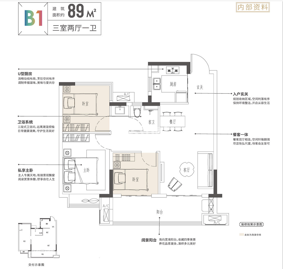 金辉锦绣云庭89㎡户型图