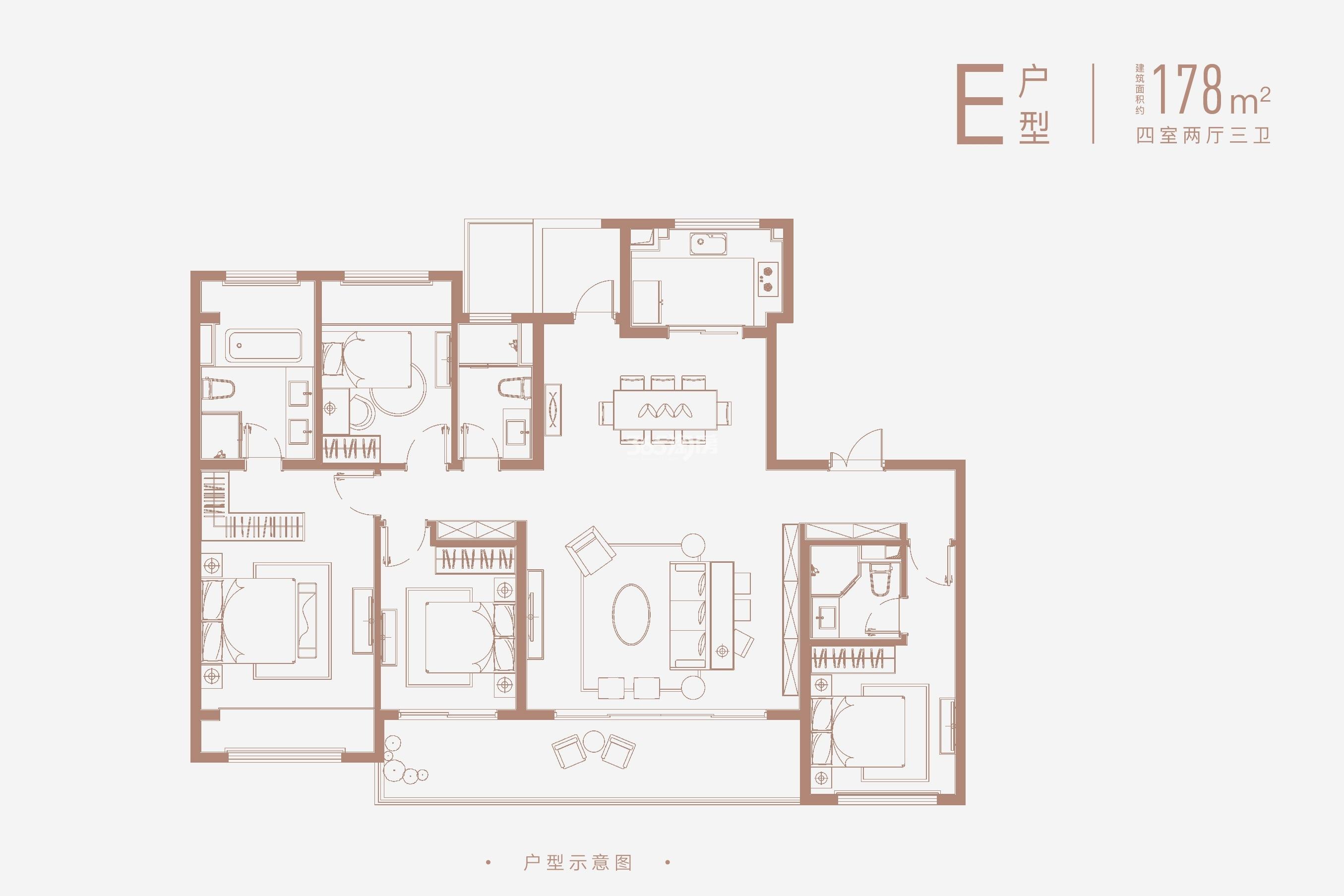 璀璨平江如苑178㎡户型图