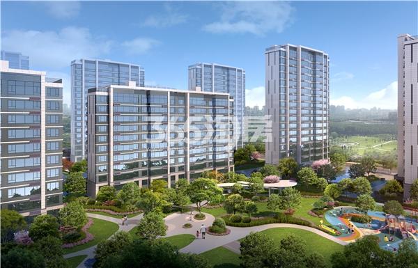 兴港和昌湖畔云栖景观半鸟效果图