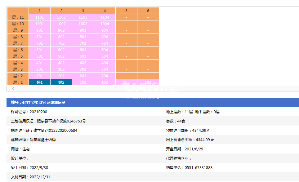 奥园东璟里6#楼预售证