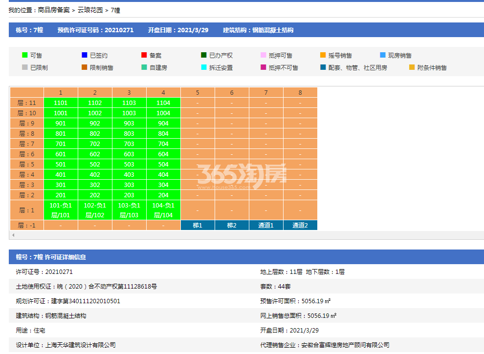 兴港和昌云庭7幢预售证