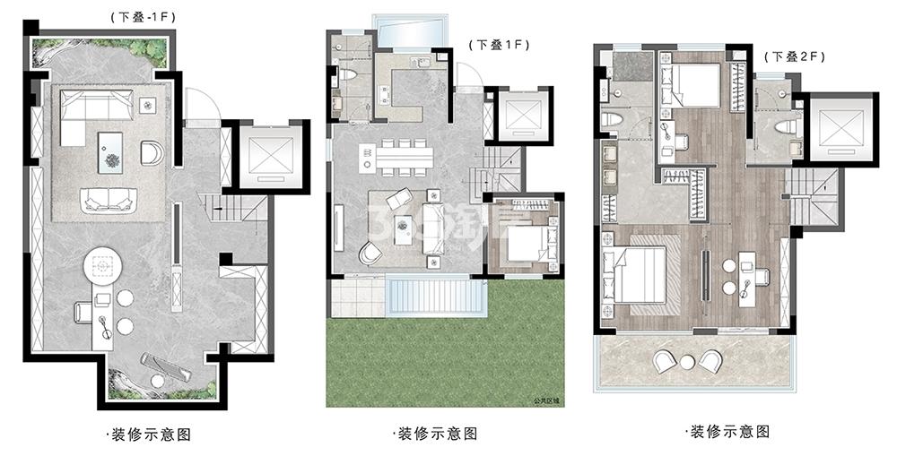 铂宸府建面约225平下叠户型图