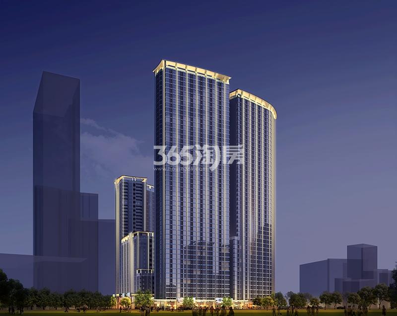 保利达江湾城四期南侧透视夜景效果图