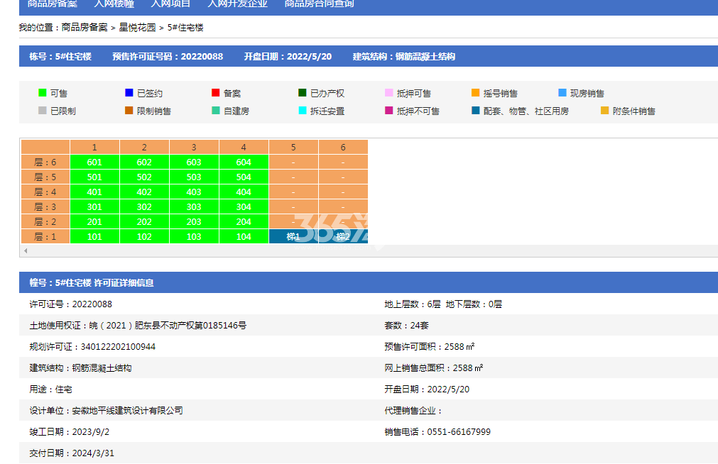 远洋星悦5#楼预售证