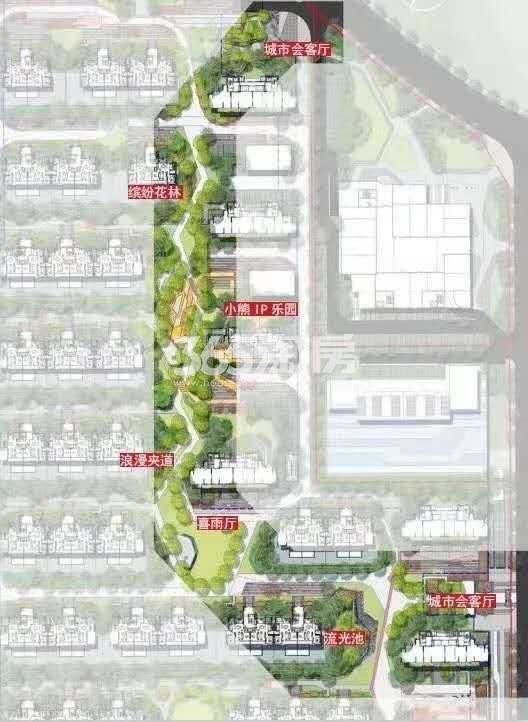 中海上东区内部景观带效果图
