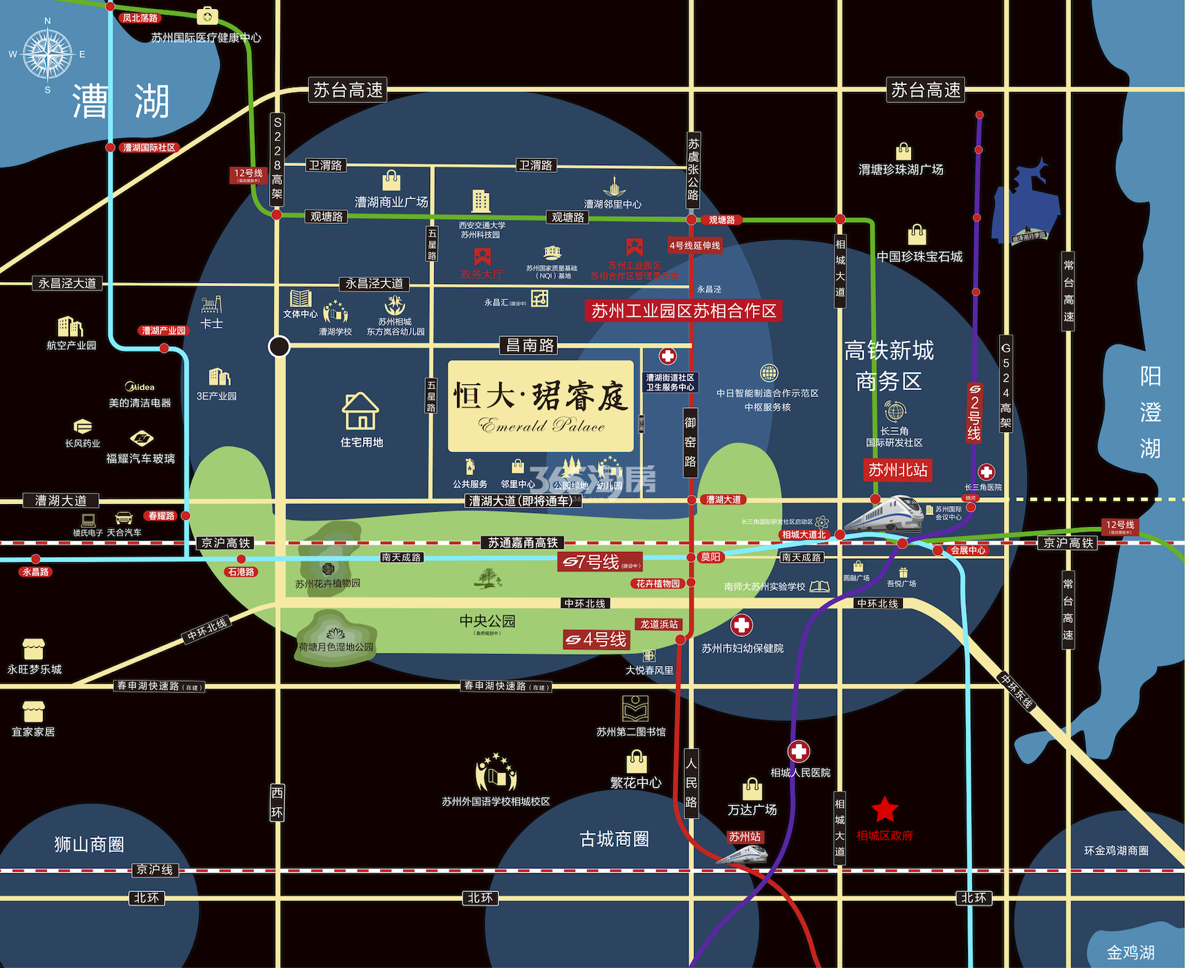 恒大珺睿庭交通图