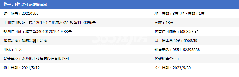 新力弘阳湖语时光6#预售证