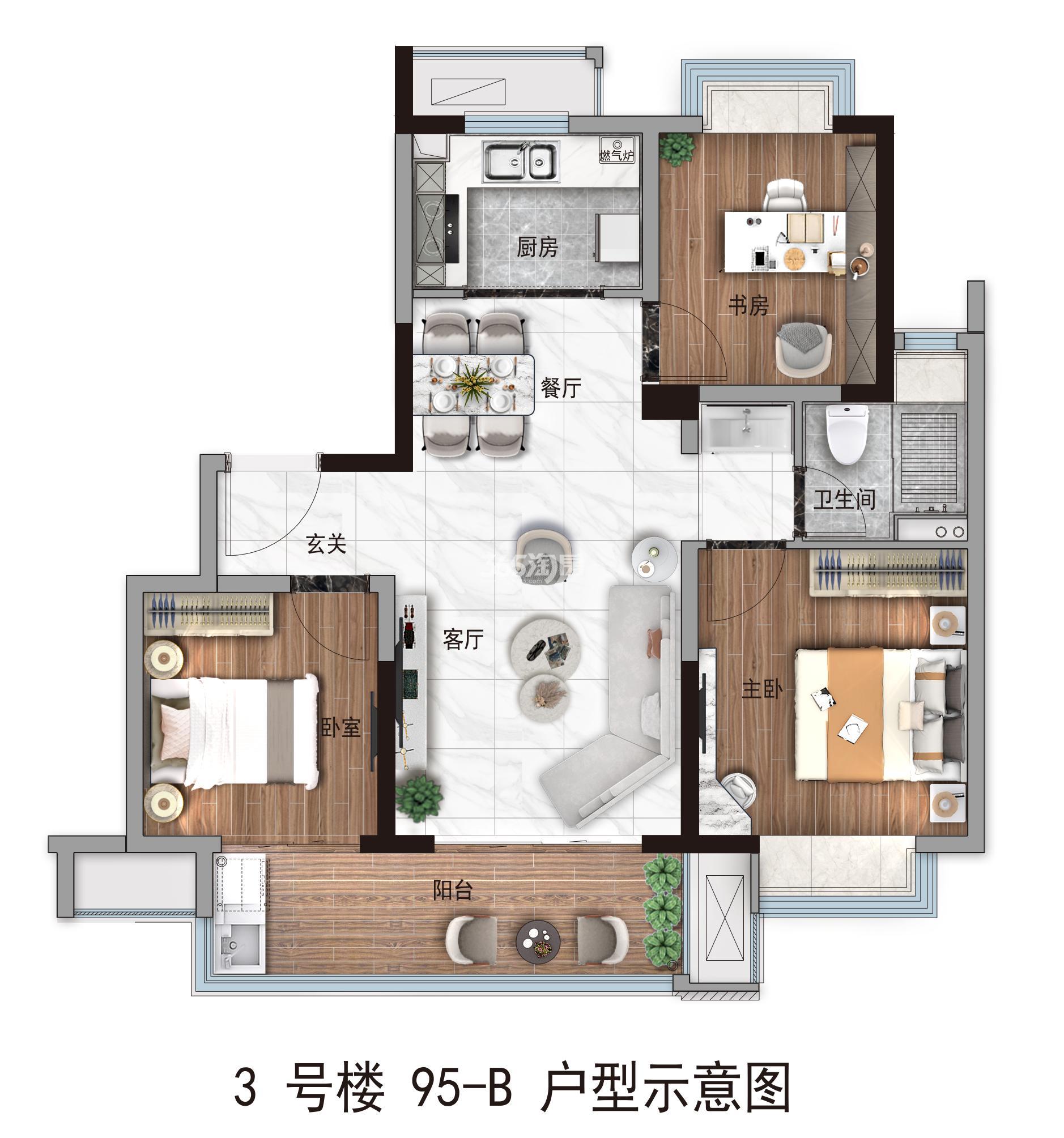 南光城·星锐四期建面约95平户型图