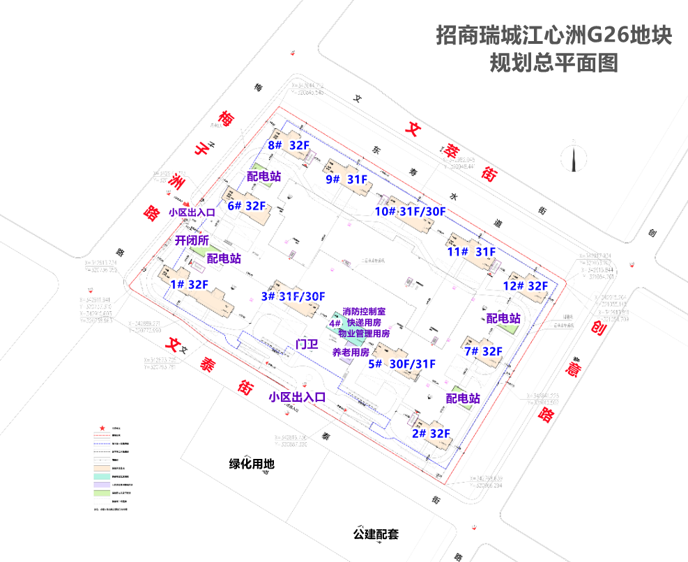 招商瑞城江心洲G26地块总平面图_南京江心印园_南京新房网_365淘房