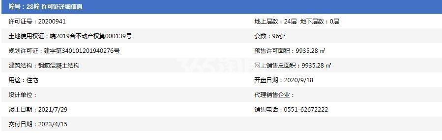 美的金科郡28#预售证图