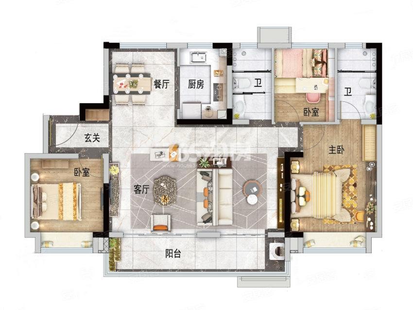 碧桂园·西江樾118㎡户型图