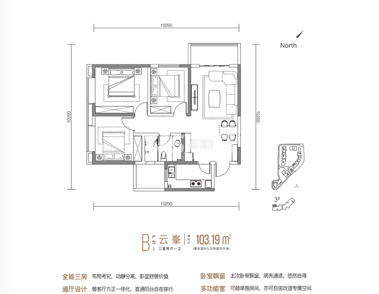 领航云熙项目103.19㎡户型图