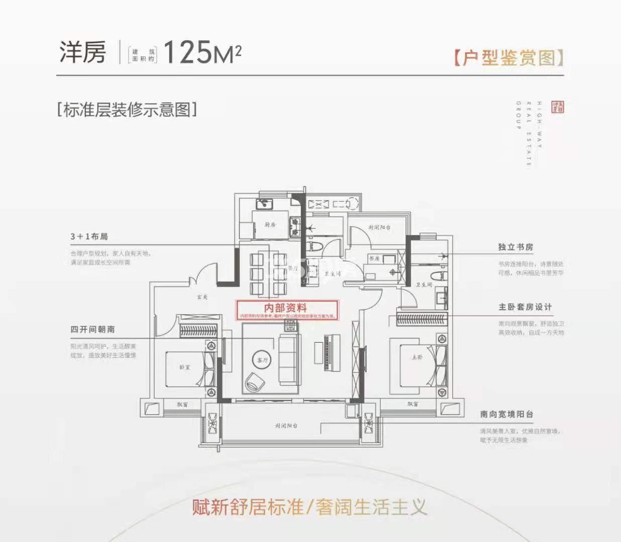 高速时代书院低密度多层125㎡户型图