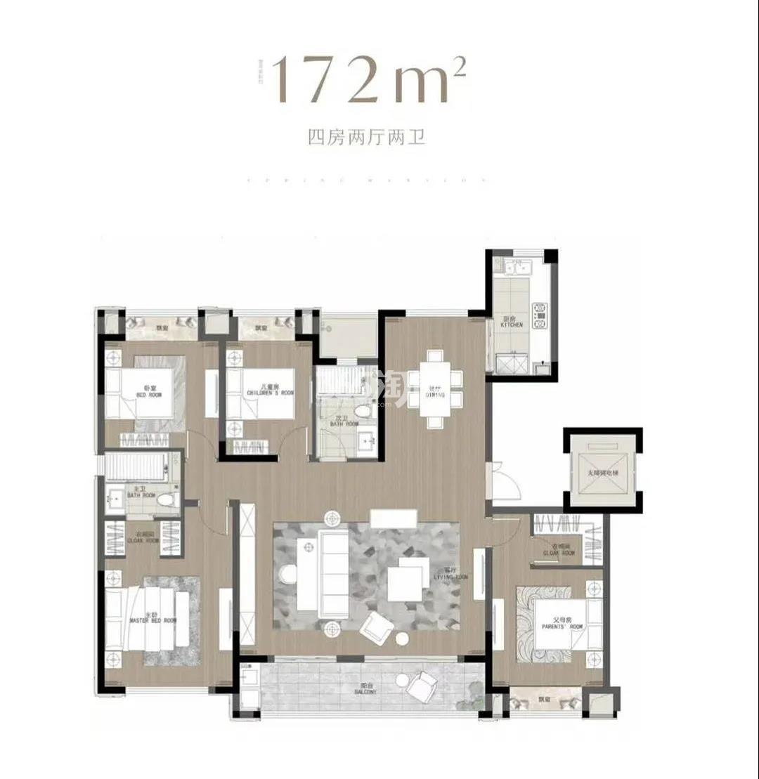 中交和风春岸花园172㎡户型