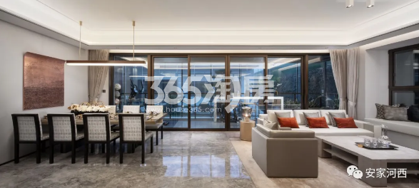 万科翡翠滨江230㎡样板间实景图-客厅