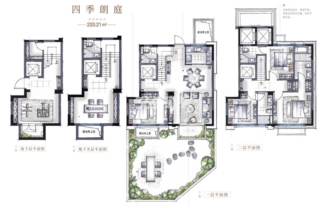华发首府220平叠加户型（下叠）