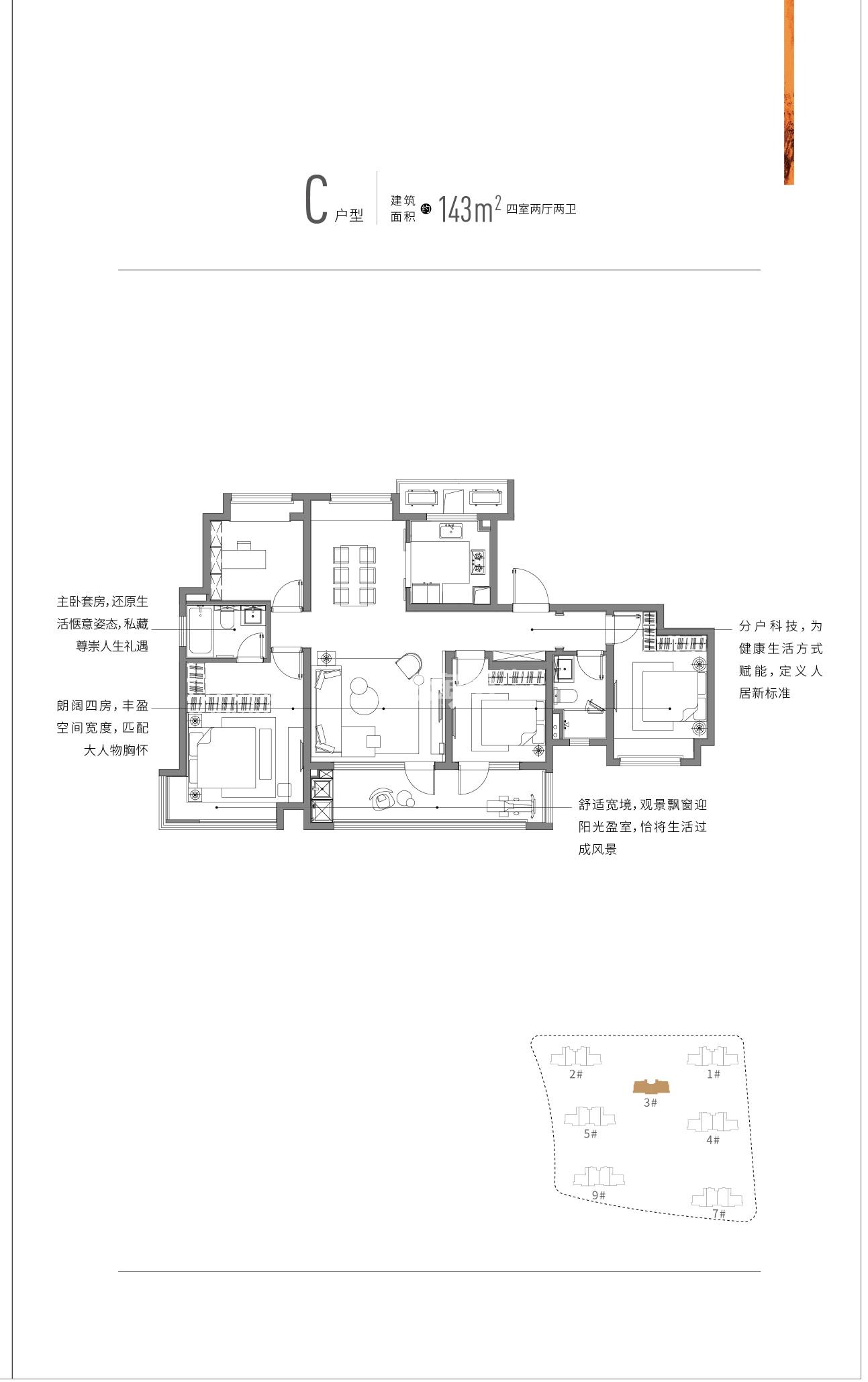 铂玥江南C户型143平户型图