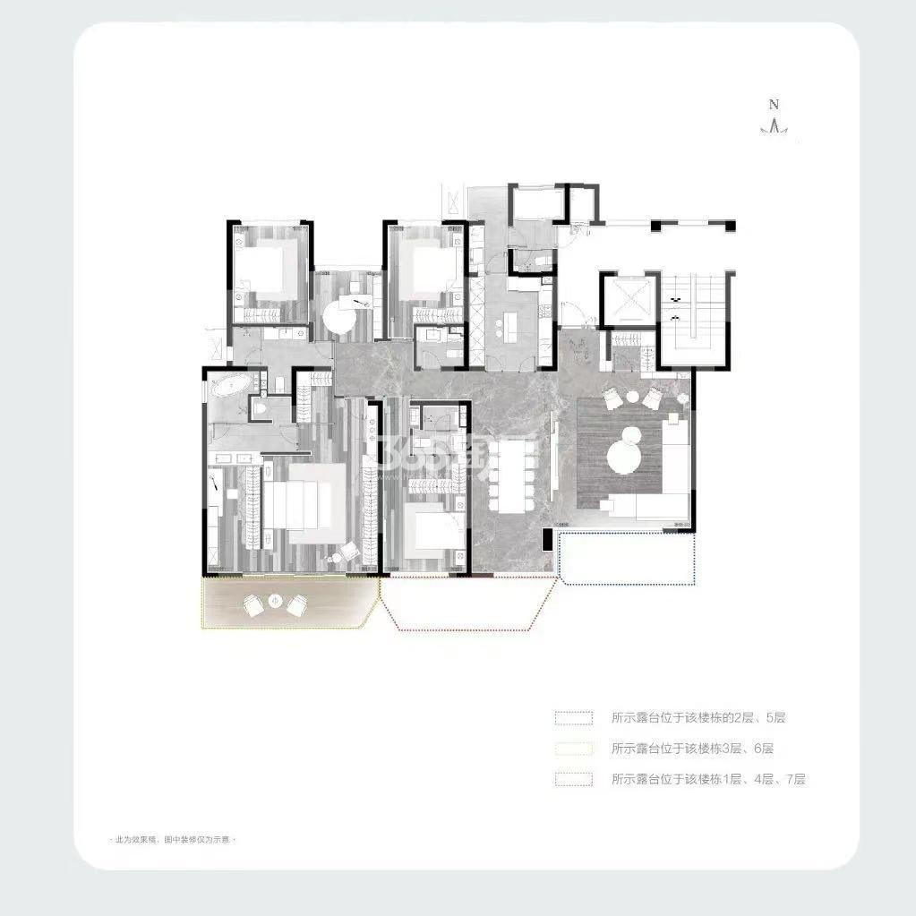 荣盛江天瓴筑建筑面积约278㎡户型图