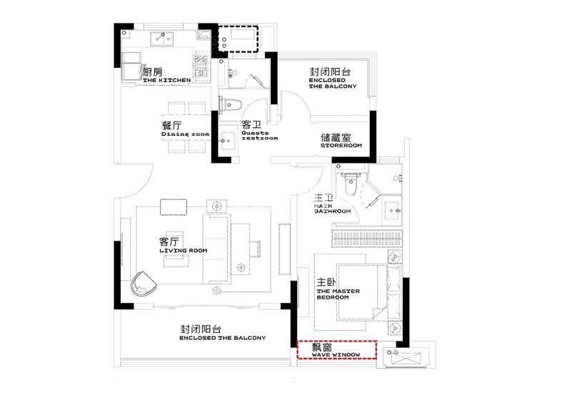 通和融创·融耀星辰98平米户型图