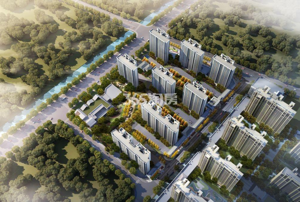 滨江孔雀城栖澜府鸟瞰图