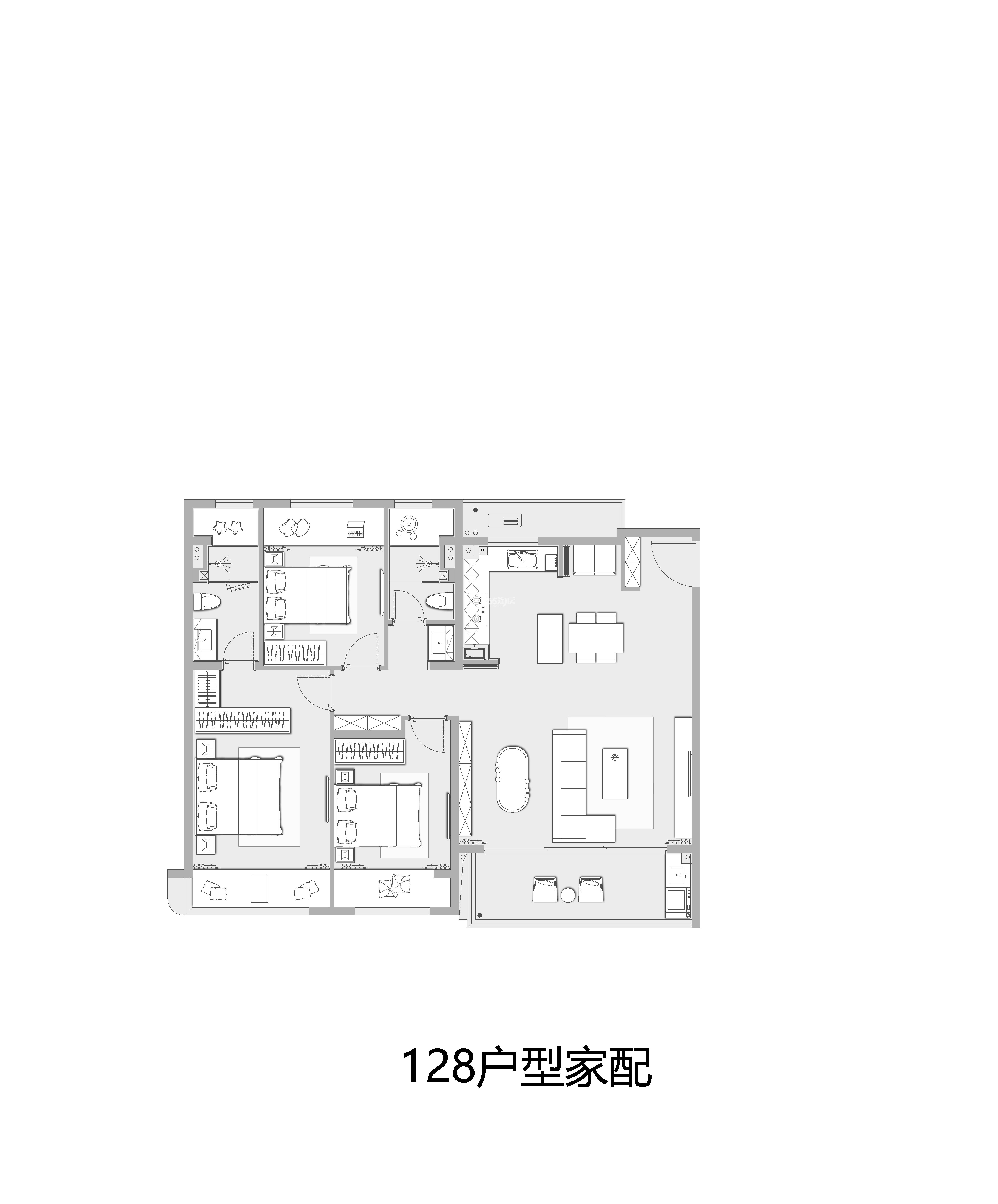 万科玉玲珑128㎡户型图