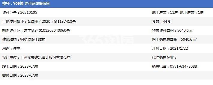 皖投新悦里9#预售证
